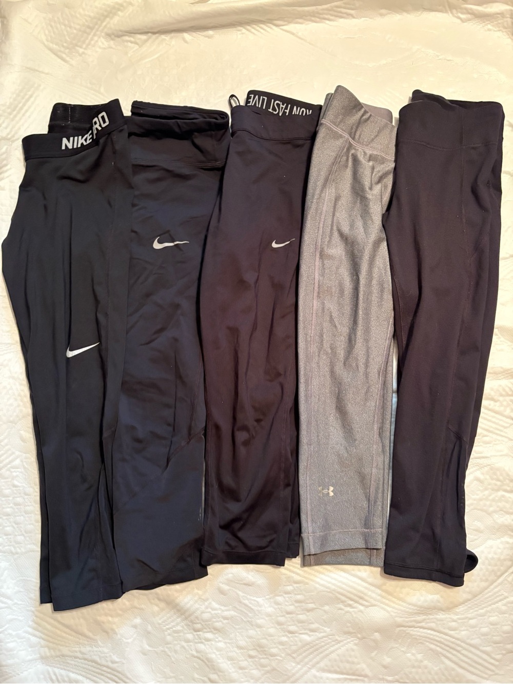 Women’s Small Cropped Leggings Lot of 5 Pack Nike Under Armour 3/4 Length